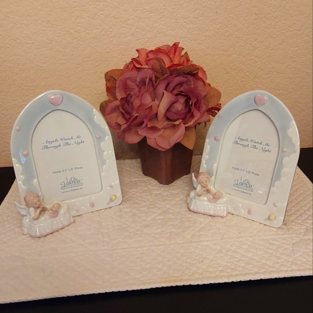 🌺 NEW *2* Angel's Watch Ceramic Picture Frames